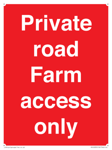 Private road Farm access only